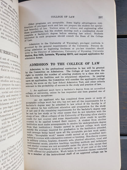 University of Wyoming 1971-72 Bulletin