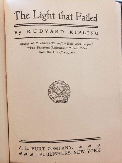 The Light that Failed, by Rudyard Kipling