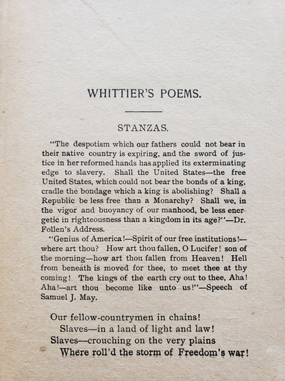 Whittier's Poems (early 1900s)