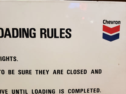 Chevron Tank Truck loading Rules Porcelain Sign