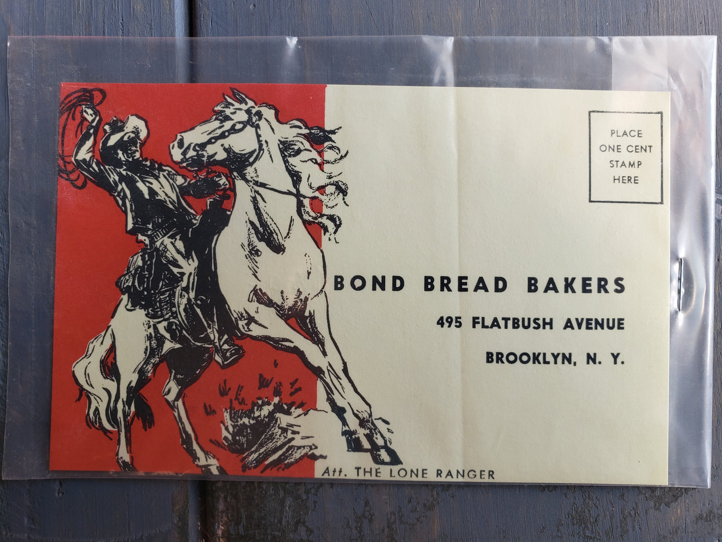 The Lone Ranger Bond Bread Safety mail in card
