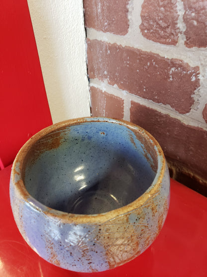 Liz Saunders Pottery Bowl in slate blue/ brown