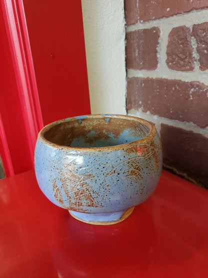 Liz Saunders Pottery Bowl in slate blue/ brown