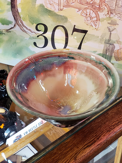 Simon glazed pottery bowl (dragonfly stamp)