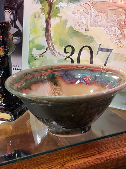 Simon glazed pottery bowl (dragonfly stamp)