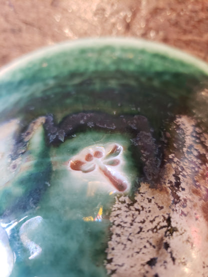 Simon glazed pottery bowl (dragonfly stamp)