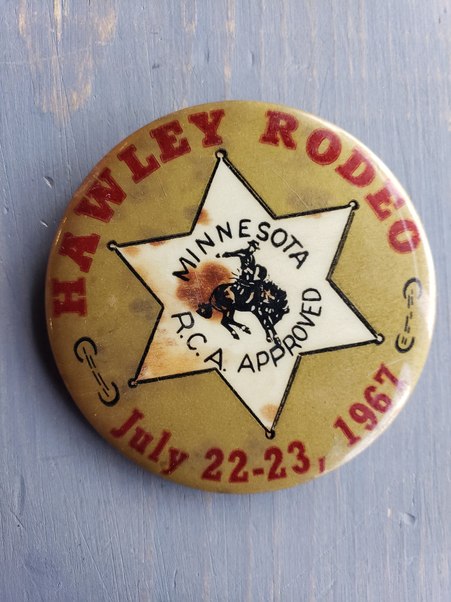 1967 Hawley Minnesota rodeo pin