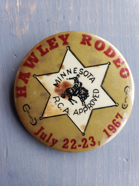 1967 Hawley Minnesota rodeo pin