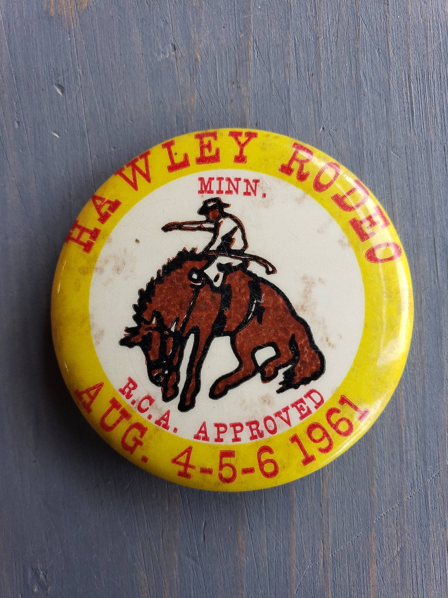 1961 Hawley Minnesota rodeo pin