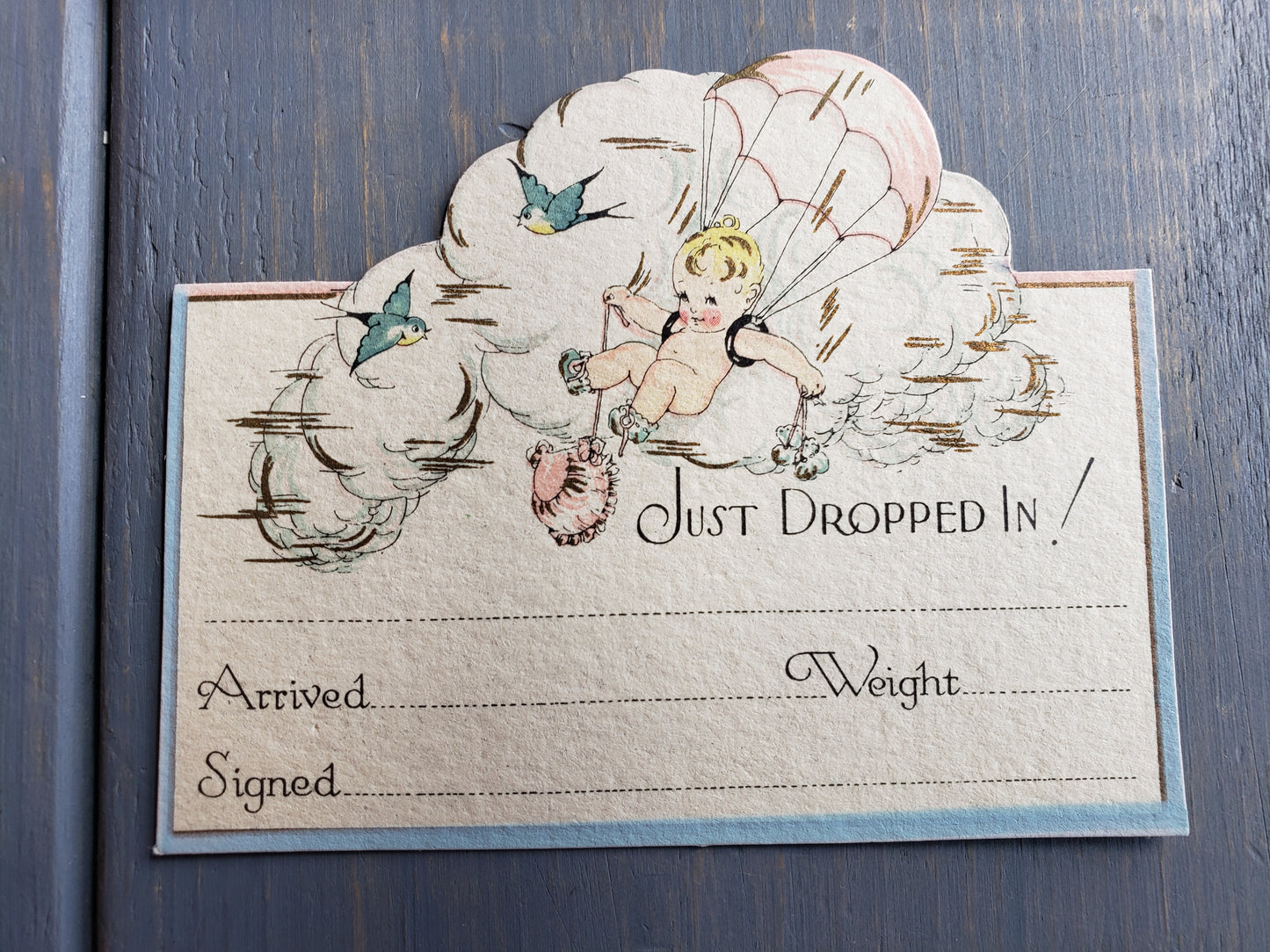 12 Vintage Birth Announcements with envelopes
