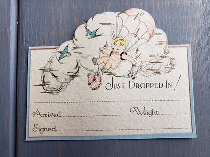 12 Vintage Birth Announcements with envelopes