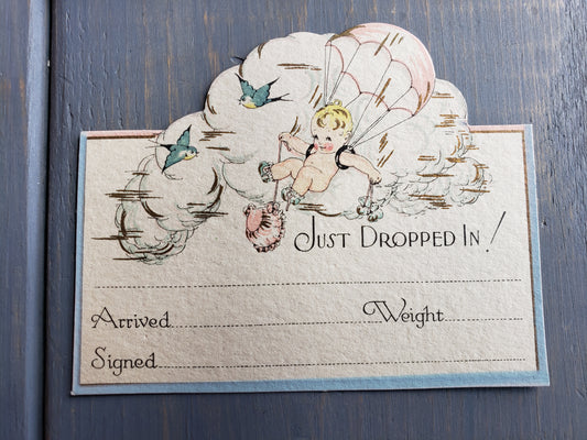 12 Vintage Birth Announcements with envelopes