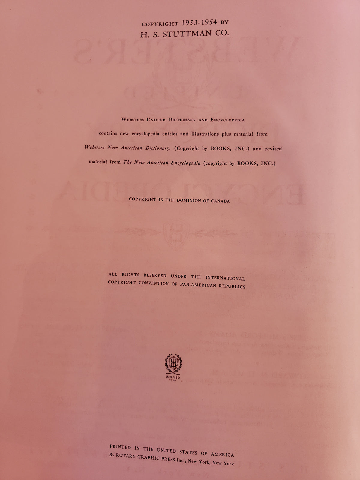 Webster's Unified Dictionary & Encyclopedia (1954)