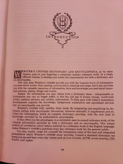 Webster's Unified Dictionary & Encyclopedia (1954)