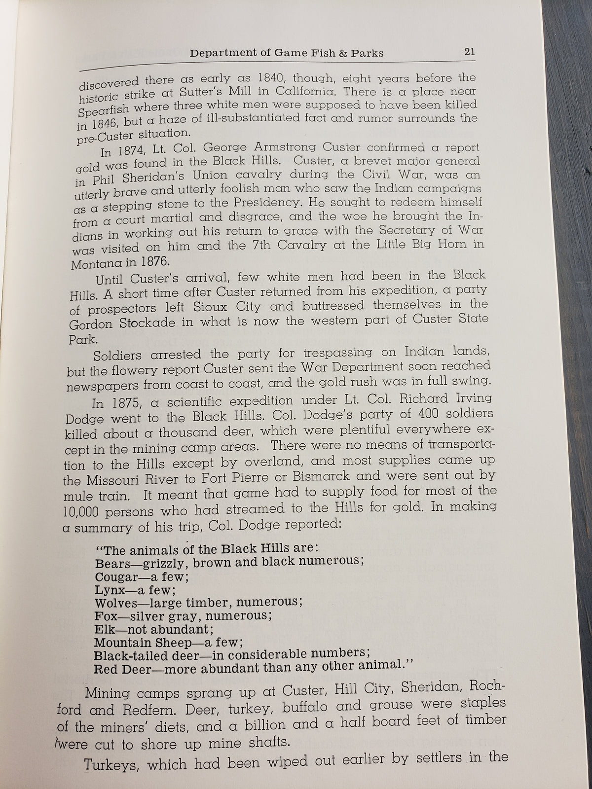 (1959) Looking Back Past 50 Years South Dakota Dept of Game, Fish and Parks