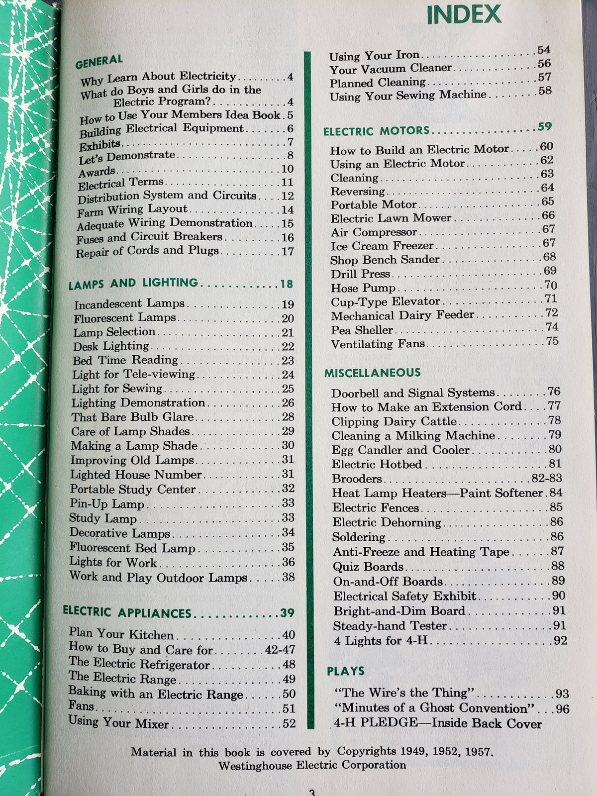 1957 4-H Electric Program Members Idea Book