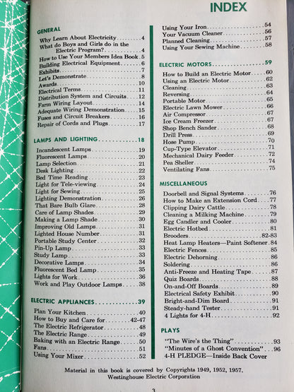 1957 4-H Electric Program Members Idea Book