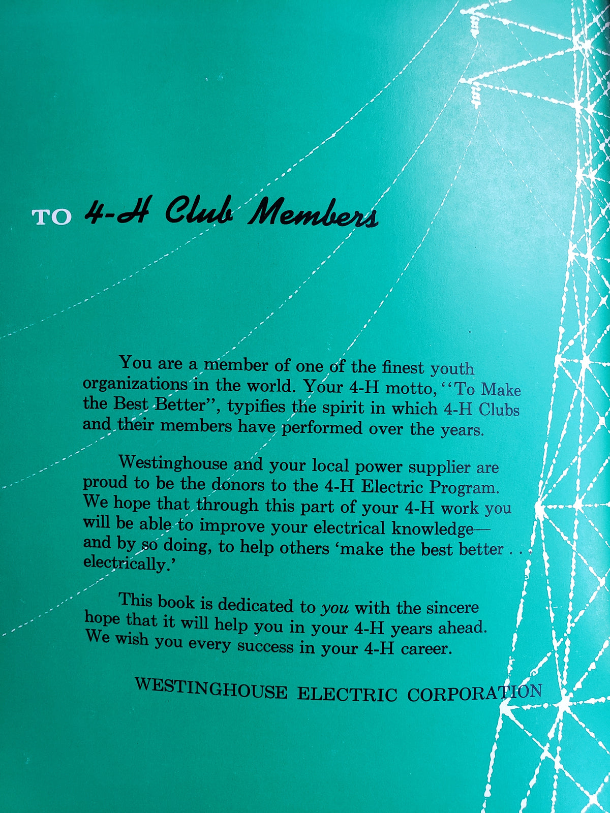 1957 4-H Electric Program Members Idea Book