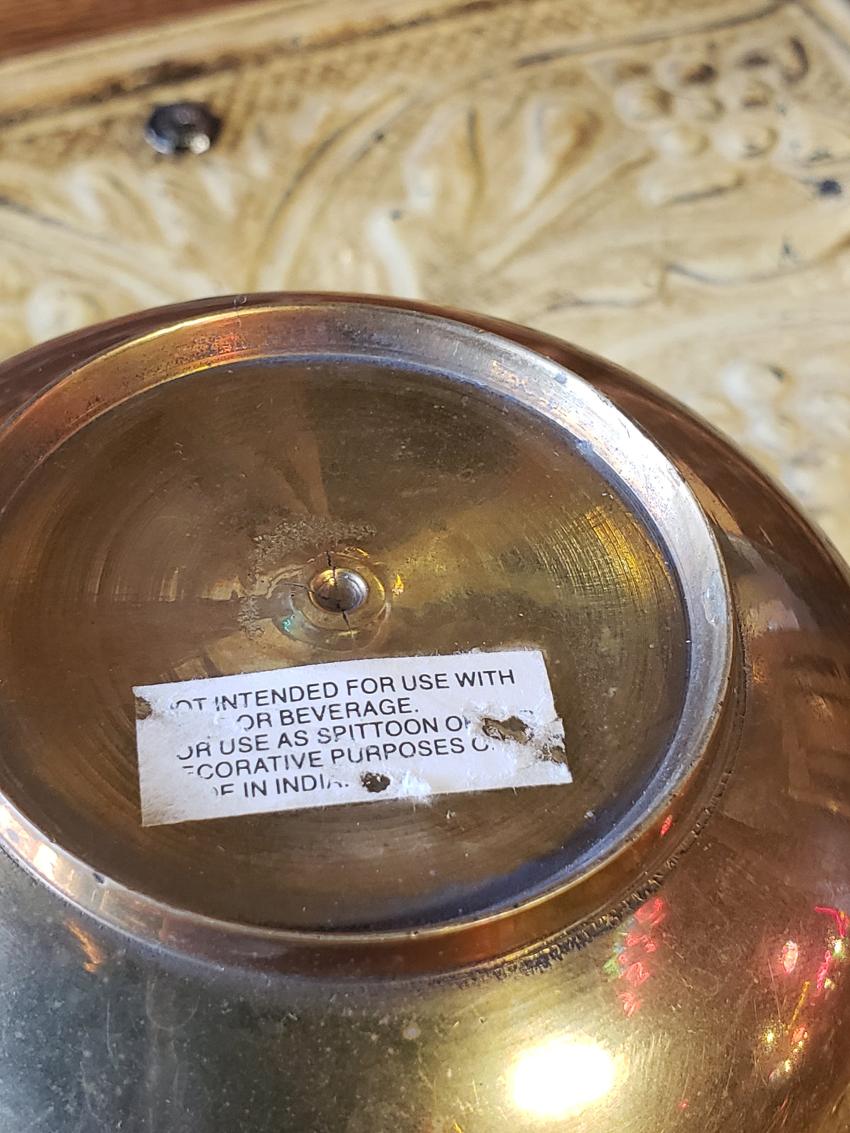 U.S. Tobacco Co. mini brass spittoon