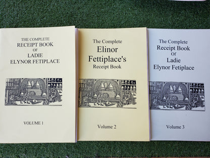 3 volumes of The Complete Receipt Book of Ladie Elynor Fetiplace