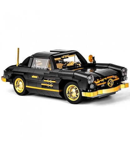 Classic Sports Car Black and Gold Building Blocks