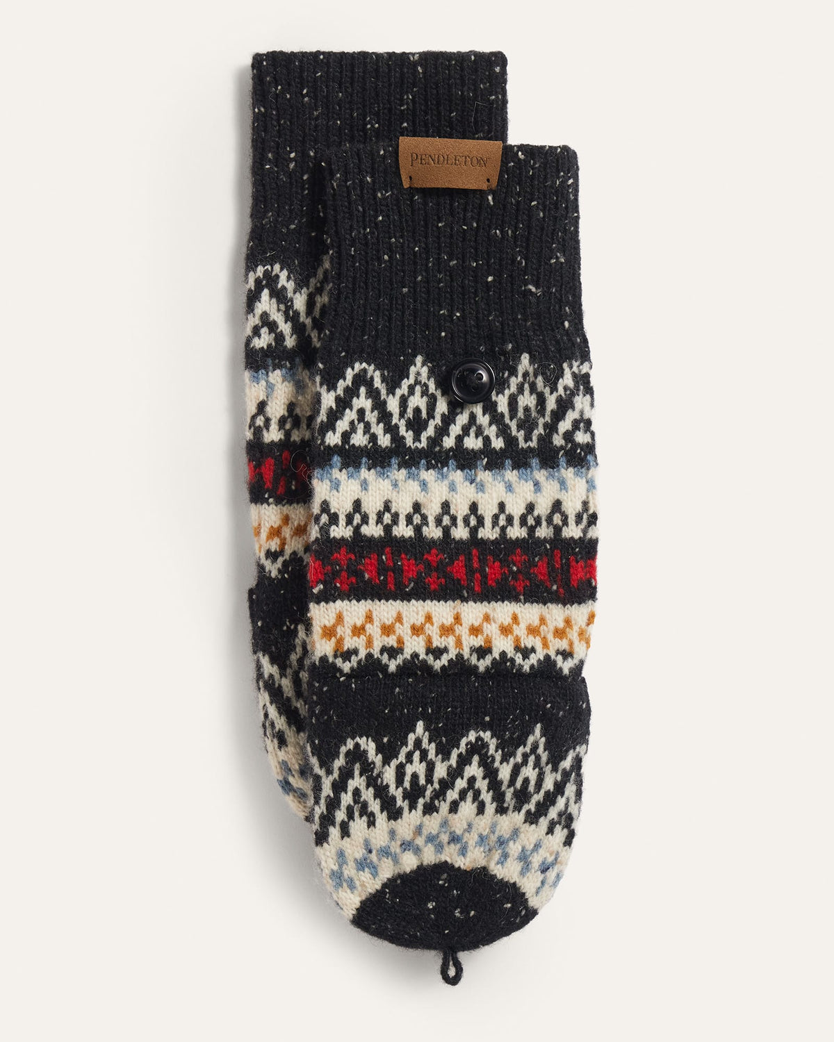 Pendleton Fairisle Black Lambswool Convertible Mittens