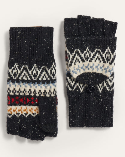 Pendleton Fairisle Black Lambswool Convertible Mittens