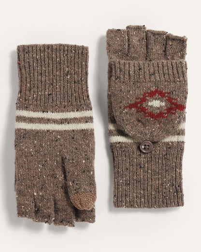 Pendleton Bison Brown Lambswool Convertible Mittens
