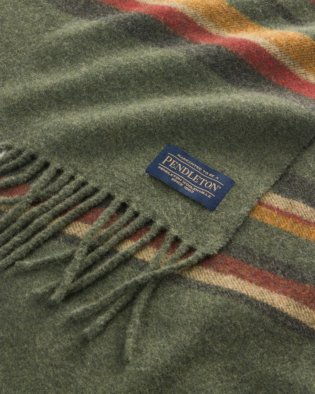 Pendleton Whisperwool Muffler in Green Heather Stripe