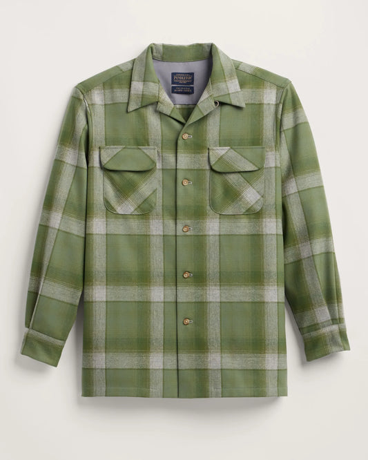 Pendleton Board Shirt in Olive/Grey mix ombre