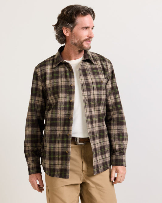 Pendleton Men's Trail Shirt in Brown Green Plaid