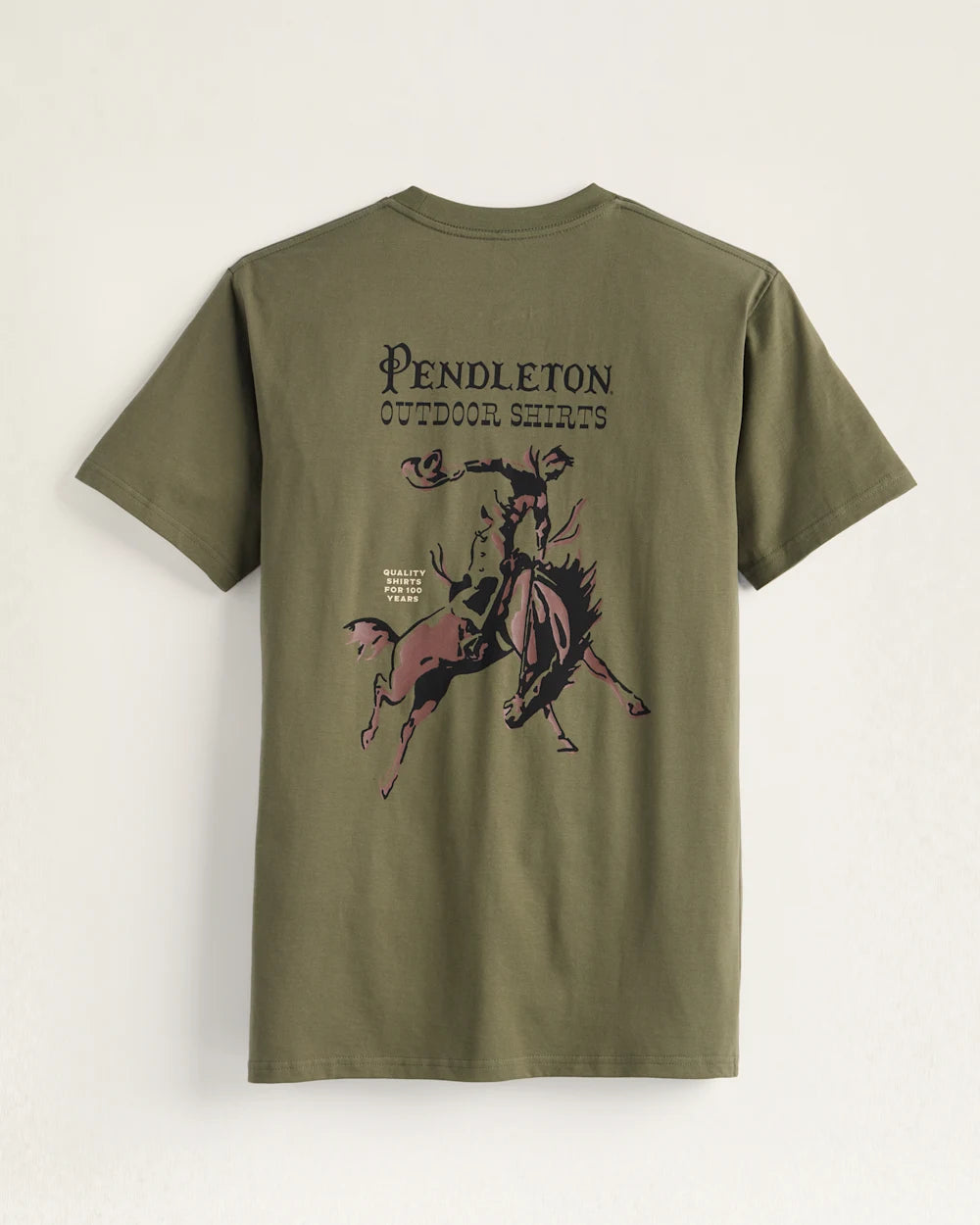 Pendleton Century Rodeo Graphic Tee in Army/ Brown