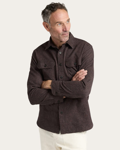 Pendleton Men's Burnside Flannel Shirt in Brown Heather
