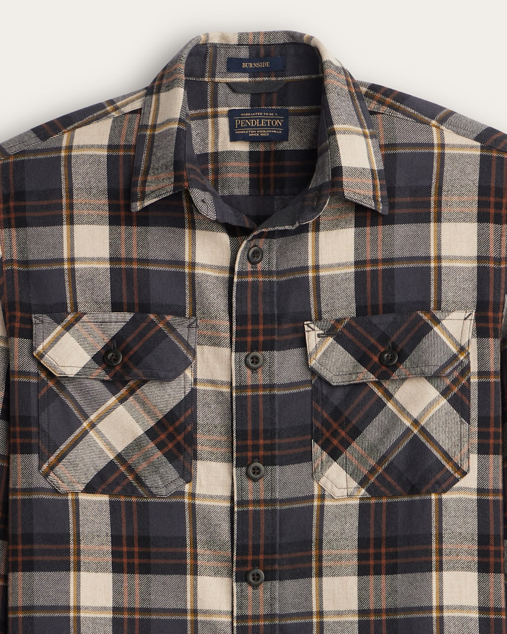 Pendleton Burnside Flannel Shirt in Natural/Charcoal plaid