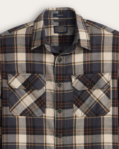 Pendleton Burnside Flannel Shirt in Natural/Charcoal plaid
