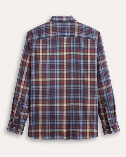 Pendleton Men's Burnside Flannel Shirt in Blue Red Plaid
