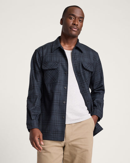 Pendleton Men's Board Shirt in Black Shadow Plaid