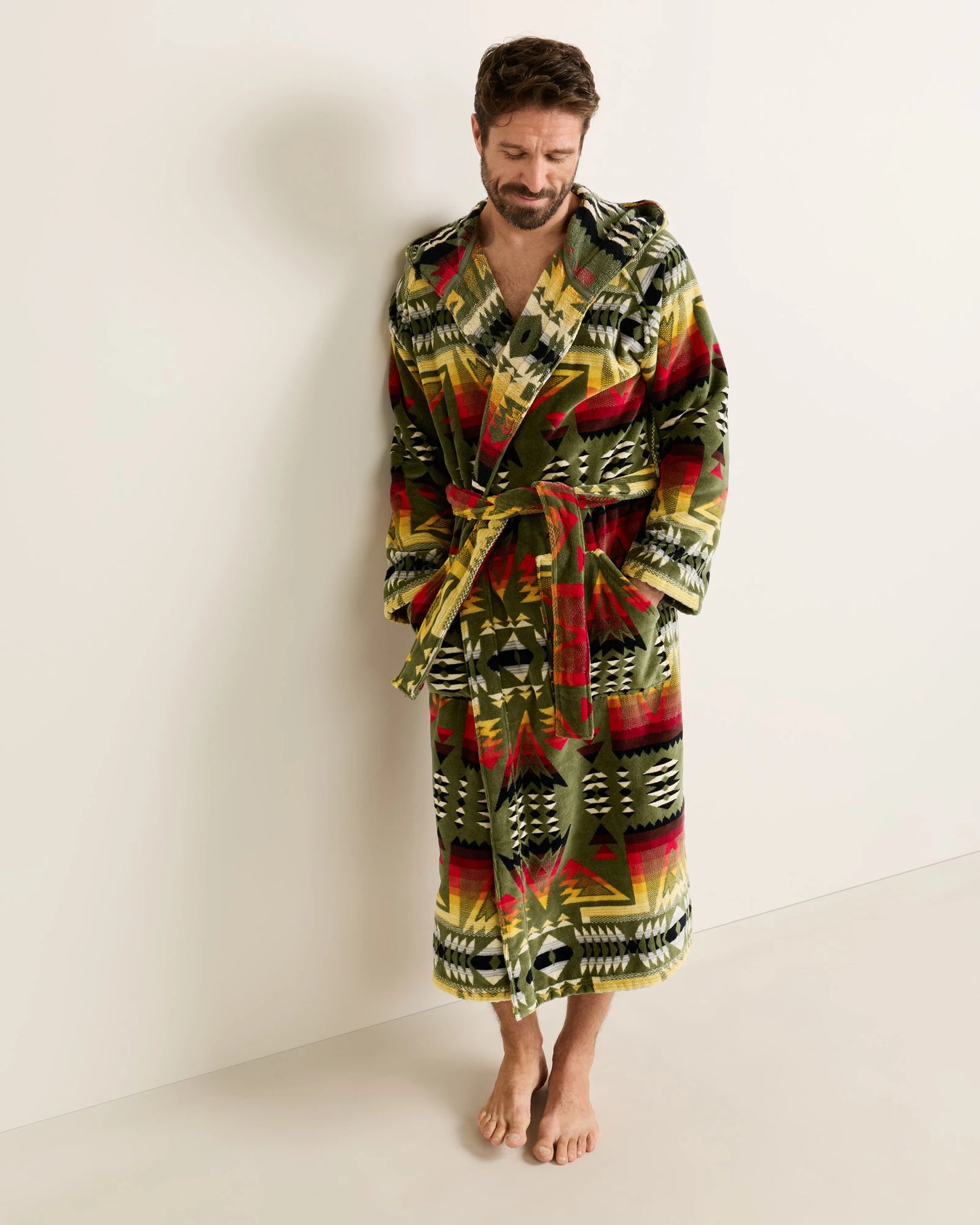 Pendleton Hooded Men's Robe in Ponderosa Green