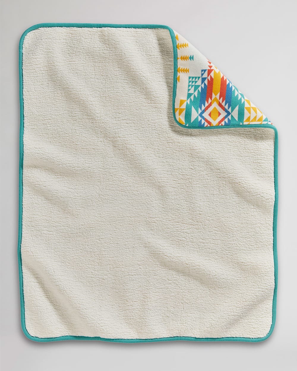 PENDLETON KNIT SHERPA BABY BLANKET- PILOT ROCK IVORY