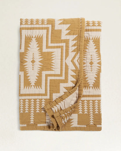 Pendleton Matelasse KING Blanket in Harding Star Ochre