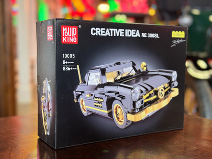 Classic Sports Car Black and Gold Building Blocks