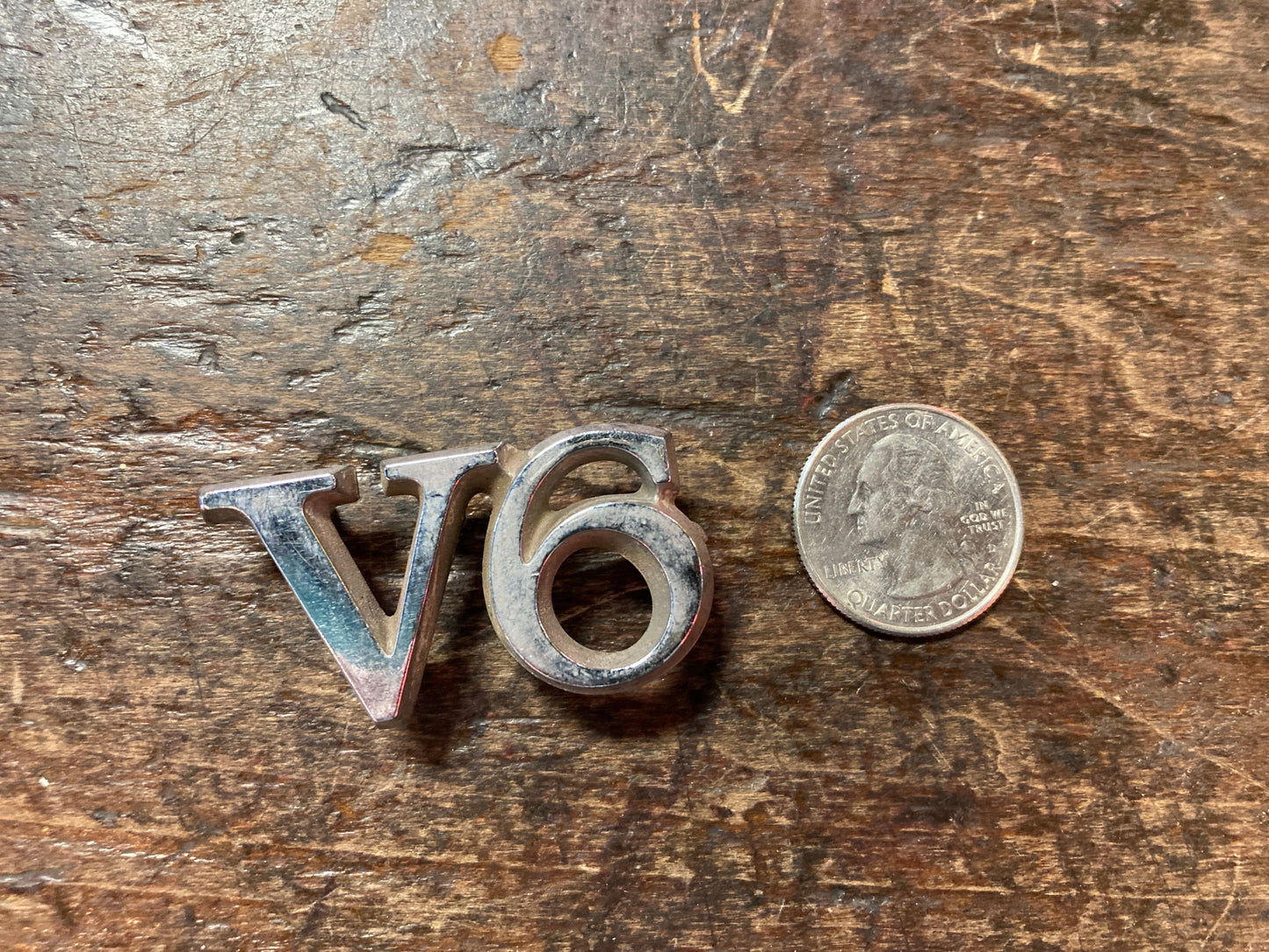 V6 Car Emblem