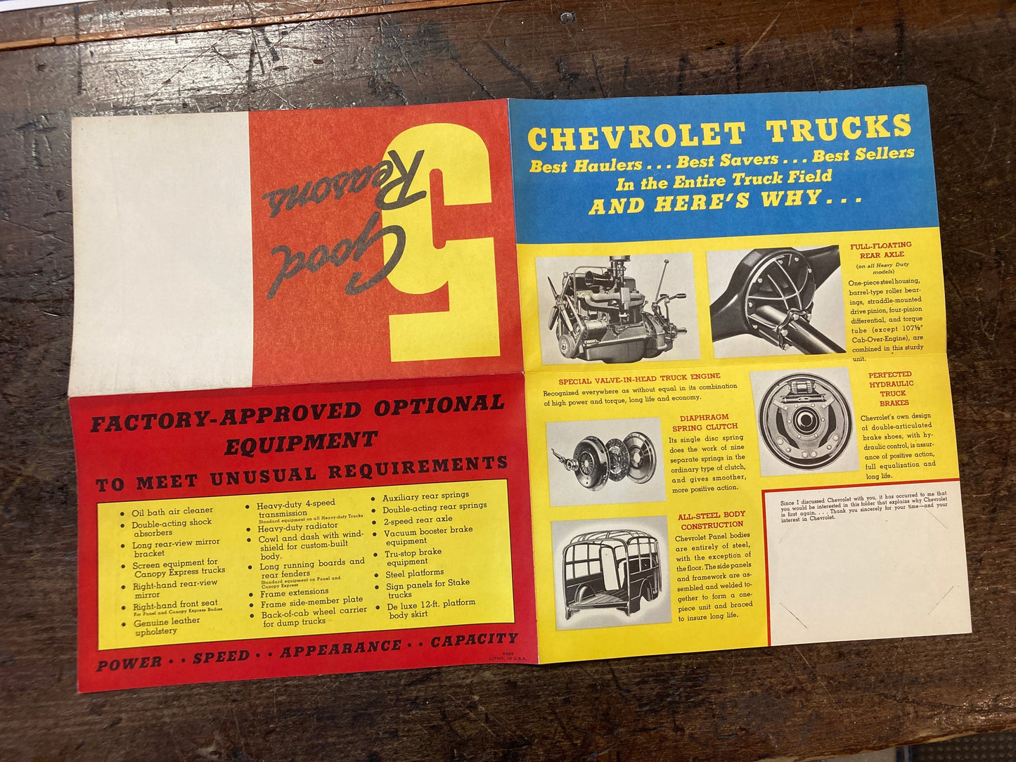 1940 Chevrolet Trucks full color dealership advertisement