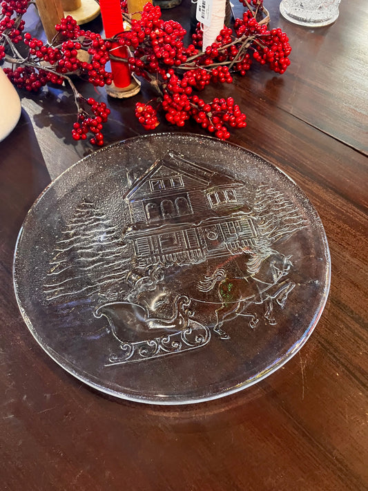 Vintage Embossed Winter Platter