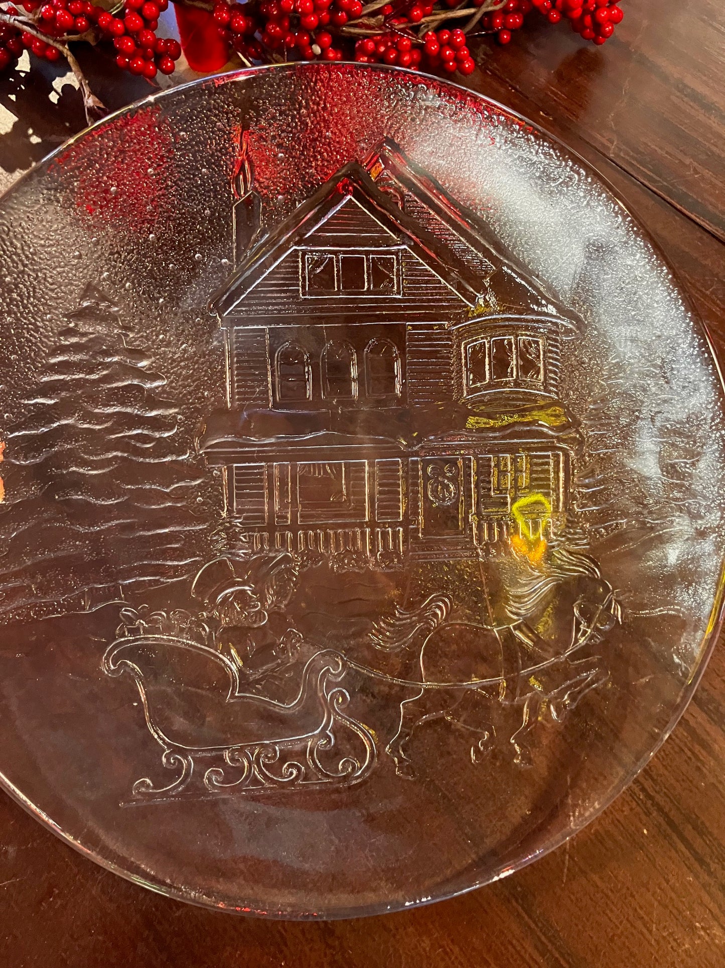 Vintage Embossed Winter Platter