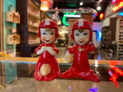 Pixie Elves with Footballs Salt & Pepper Shakers