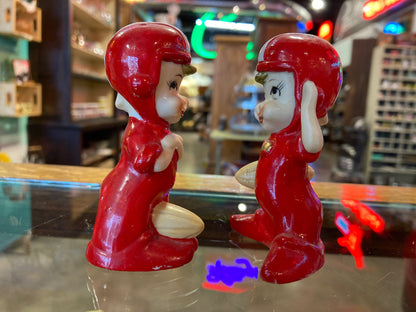 Pixie Elves with Footballs Salt & Pepper Shakers