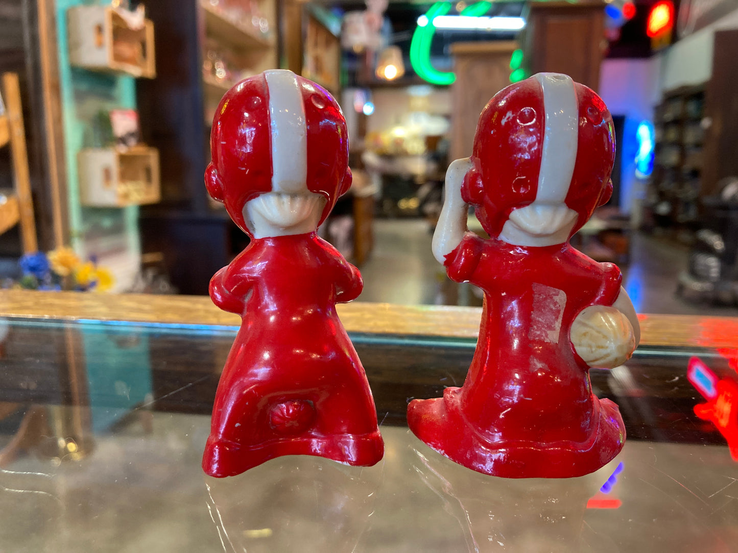 Pixie Elves with Footballs Salt & Pepper Shakers