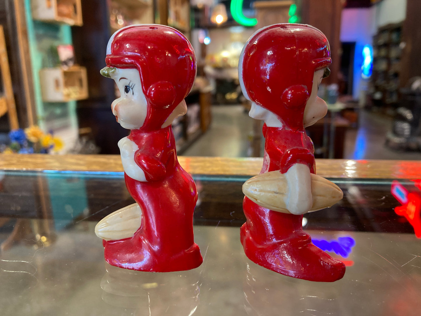 Pixie Elves with Footballs Salt & Pepper Shakers