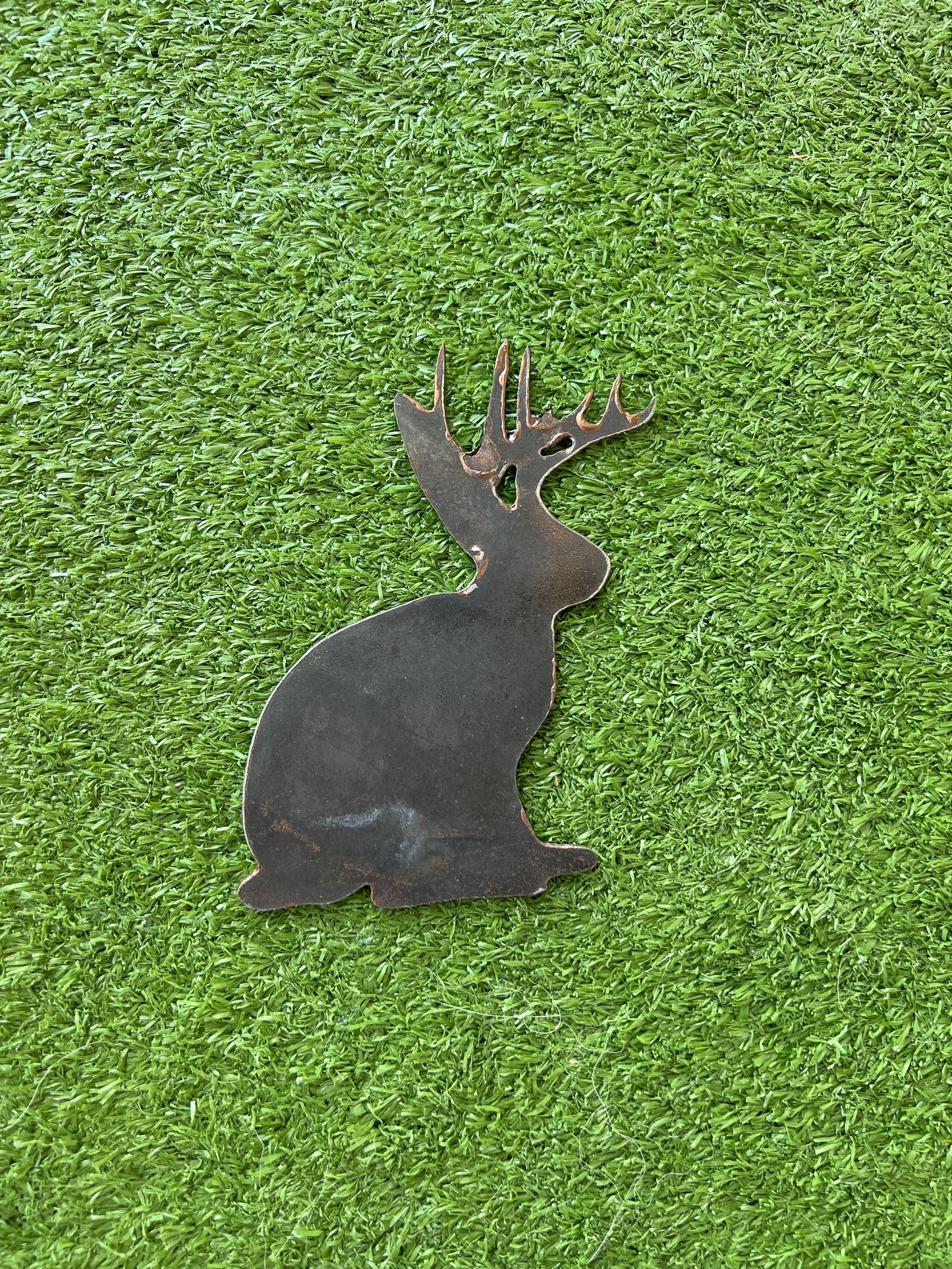 Patina Jackalope Metal Art Magnet